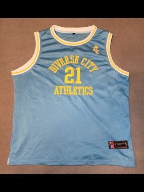 Toby Mac Diverse City Athletics Basketball Jersey, Size XL, Blue & Yellow
